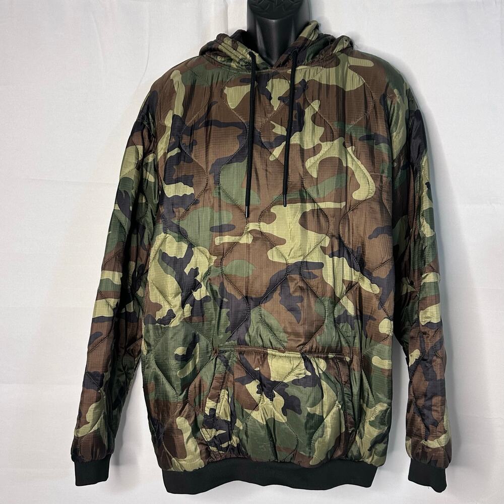 F-Bomb Morale Gear Quilted Camo Pullover jacket – Men’s XXL tactical streetwear